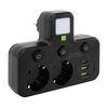 Power Strip 2 Sockets + 2x USB-A + USB-C JNH017 Black