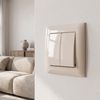 Double Switch with Frame OSTE JNH007-W BEIGE