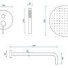 Rea Lungo Copper concealed installation shower set