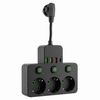 Power Strip 3 Sockets + 3x USB-A + USB-C JNH018 Black
