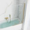 Mampara de baño Rea Elegant Gold Brush 80