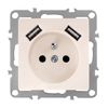 Single grounded socket + 2x USB-A OSTE JNH003-G Beige