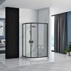 Shower enclosure REA Look Black 80x100 + Shower tray Look White