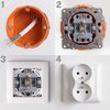 Double grounded socket with frame OSTE JNH002-G White