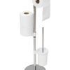 Toilettenpapierhalter mit Bürste Metall Chrome 392597