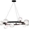 Lampa Sufitowa Wisząca Ze Szklanymi Kulami Na Obręczy APP906-15CP