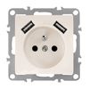 Single grounded socket + 2x USB-A OSTE JNH003-G Beige
