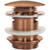 Univerzálny vaňový výpust REA Click-clack Brush Copper 6cm