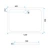 Душевой поддон Rea Belmond White 90x120 Chrome Chrome