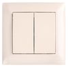 Double Switch with Frame OSTE JNH007-W BEIGE