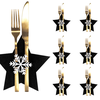 Christmas cutlery cover 6 pcs Star Black