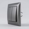 Double Switch with Frame OSTE JNH007-W GREY
