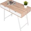 Scandinavian Loft Computer Desk Shelfs WHITE/OAK SANOMA