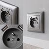 Single grounded socket + 2x USB-A OSTE JNH003-G Grey