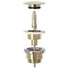 Set Countertop washbasin Linda stone + Bathroom faucet Lungo gold + Plug uniwersalny gold