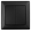 Double Switch with Frame OSTE JNH007-W BLACK