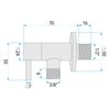 Ъглов вентил 1/2" x 3/8" Titan