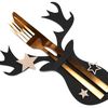 Christmas cutlery cover 6 pcs Reindeer Black