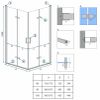 Shower enclosure Rea Molier Chrome Double 80x90