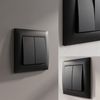 Double Switch with Frame OSTE JNH007-W BLACK