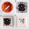 Single grounded socket + USB-A USB-C OSTE JNH004-G Beige