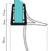 Joint inférieur pour cabine de douche 6-8 mm Rea Noir