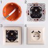Single grounded socket + 2x USB-A OSTE JNH003-G Beige