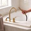 Robinet de Baignoire 3 Trous Rea Lungo Brush Gold