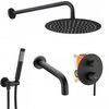 Wall mounted bath and shower with shower set Rea Lungo Black + BOX