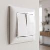 Double Switch with Frame OSTE JNH007-W WHITE