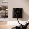 Double grounded socket with frame OSTE JNH002-G Black