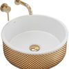 Countertop washbasin Rea Helen Gold White