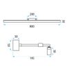 Bad LED-Wandleuchte  APP1877-1W 80cm BRUSH GOLD