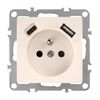 Single grounded socket + USB-A USB-C OSTE JNH004-G Beige