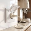 Presa singola con messa a terra e coperchio con cornice OSTE JNH005-G White