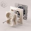 Double grounded socket with frame OSTE JNH002-G Beige