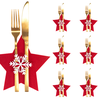 Christmas cutlery cover 6 pcs Star Red