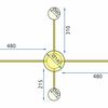 LAMPA DE PLAFON MODERNA GOLD 4-ARM LED APP520-4C
