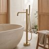 Szabadon álló padló csaptelep Rea Lungo Diamond Brush Gold
