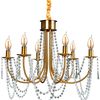 Křišťálová lustrová lampa APP765-6CP zlatá