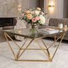Stolik kawowy szklany Glamour Gold CS-14G