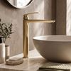 Bathroom faucet PREMIUM Rea Como Brush Gold High