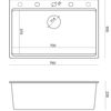 Fregadero de granito MARC 110 WORKSTATION Black Metallic