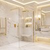 Душова стінка Rea Flexi Transparent / Gold 140
