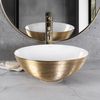 Countertop basin REA STELLA Gold Brush / White