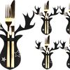 Christmas cutlery cover 4 pcs Reindeer Black