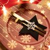 Karácsonyi evőeszköztartó huzat, 6 db csillag fekete