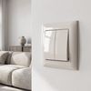 Double Switch with Frame OSTE JNH007-W BEIGE