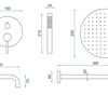 Built-in shower set Rea Lungo Gold + BOX