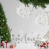 CHRISTMAS TREE BAUBLES SET WHITE 6PCS KL-21X26